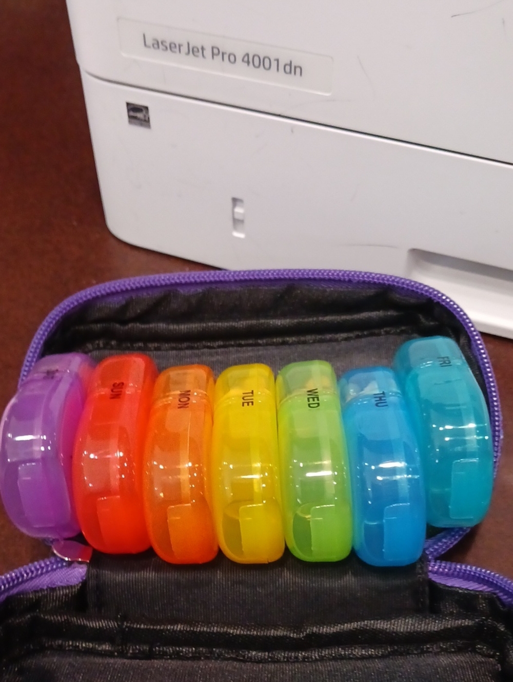 Rainbow Weekly Pill Organizer - Colorful Travel Case